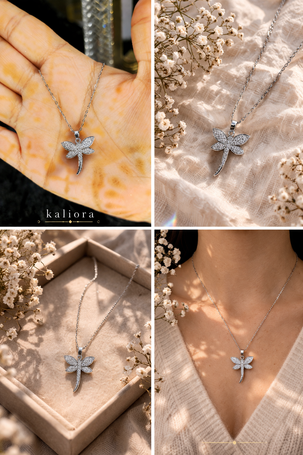 Gold Snowflake Layered Crystal Necklace