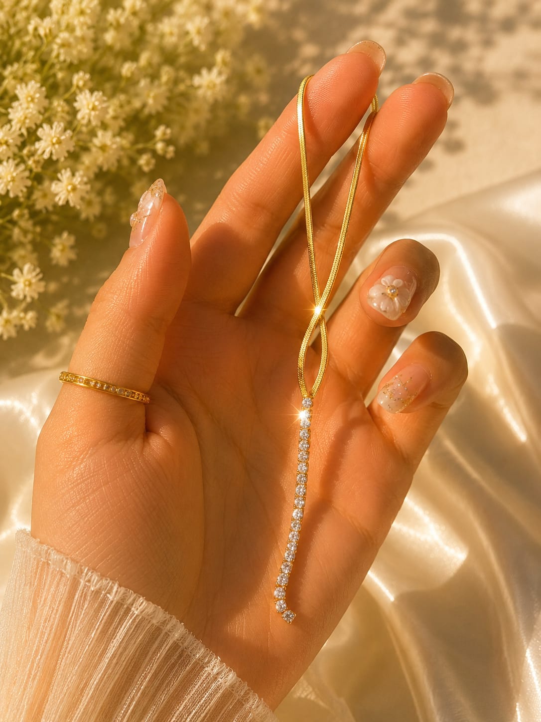 Pearl & Crystal Drop Necklace