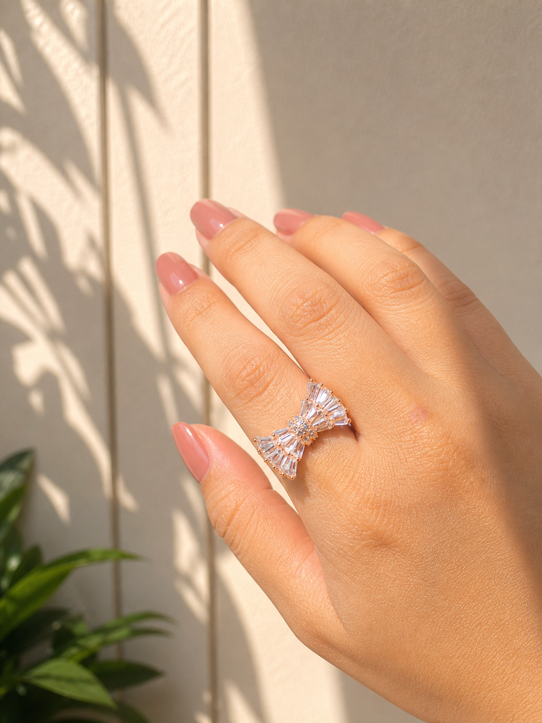 Crystal Floral Branch Ring