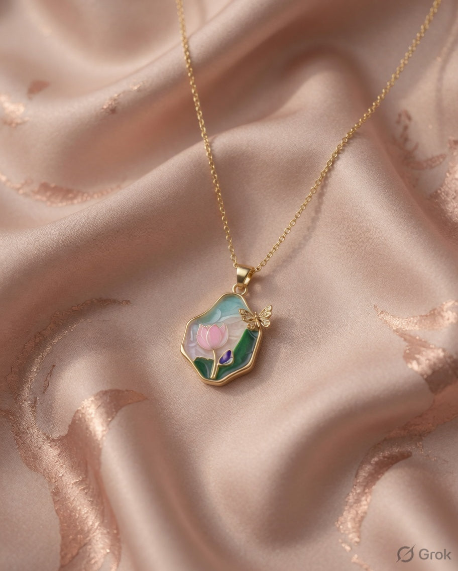 Lily Garden Locket Necklace