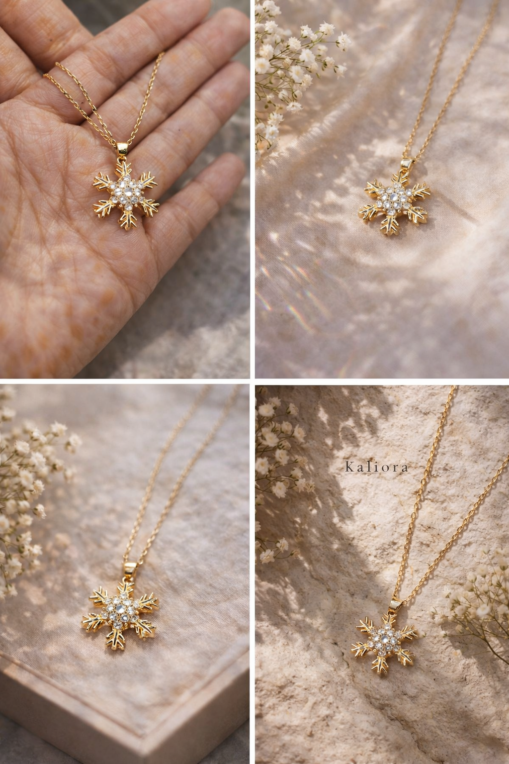 Rose Gold Butterfly Ring & Clover Necklace Set
