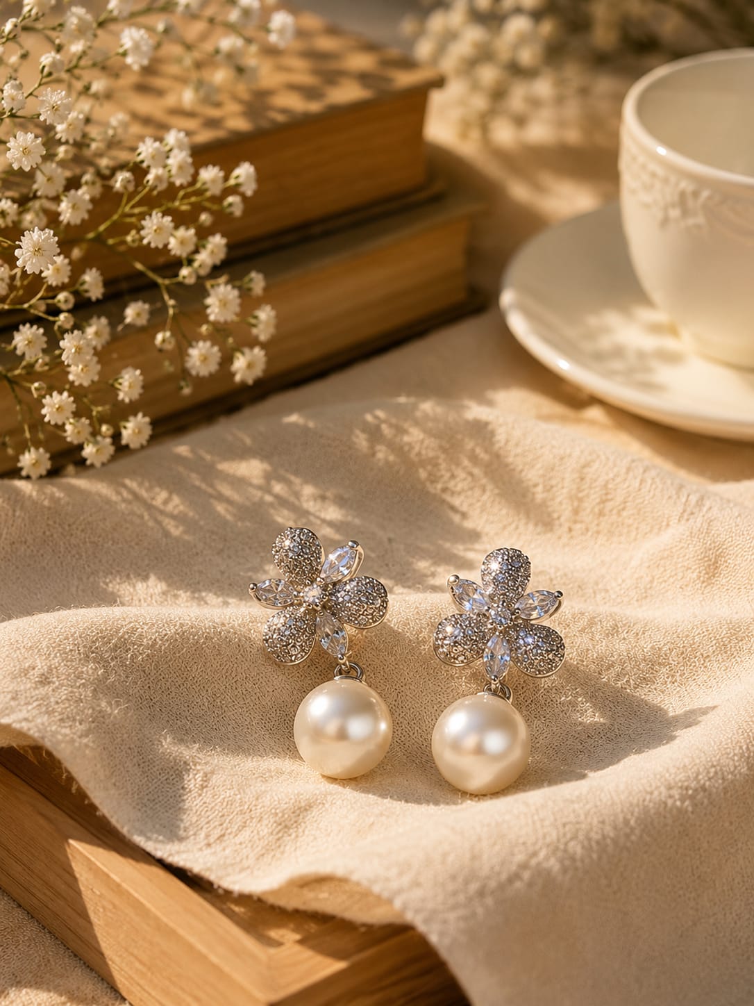 Coastal Shell & Starfish Pearl Earrings