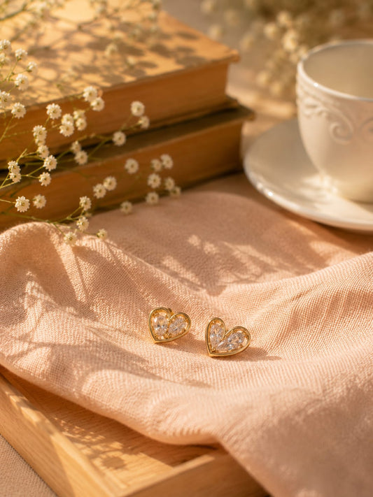Gold Orchid  Drop Earrings