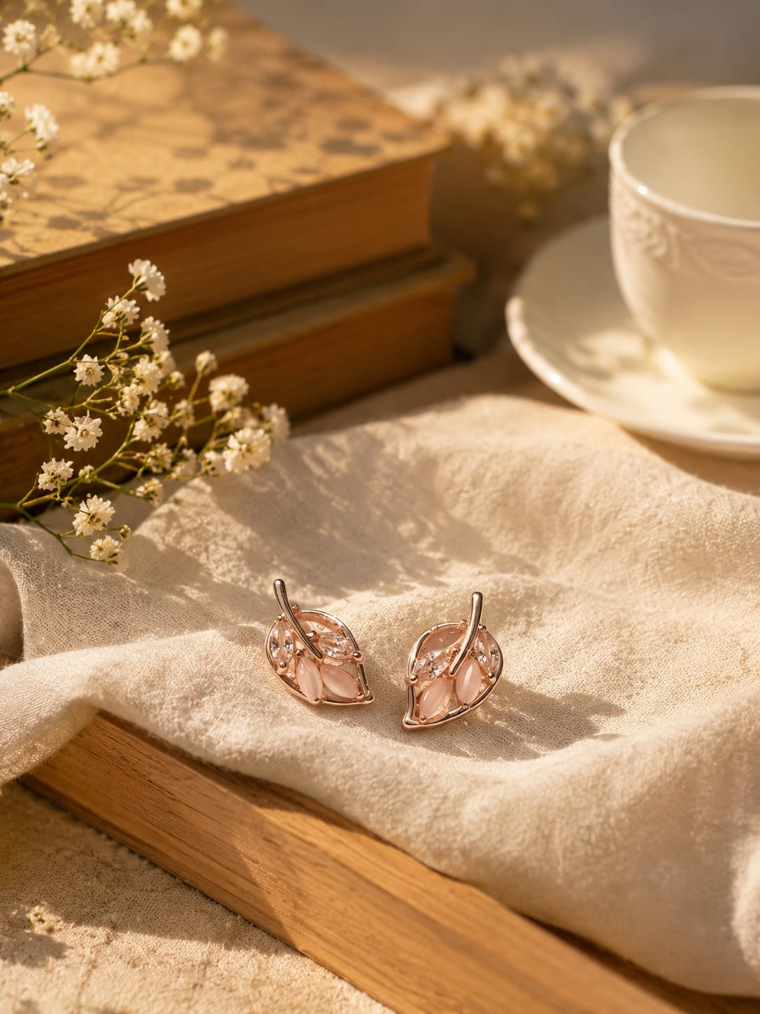Lemon Blossom Pearl Stud Earrings