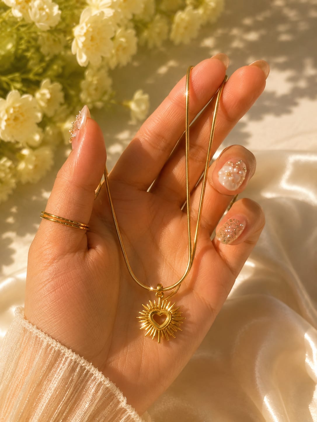 Crystal Floral Cluster Necklace