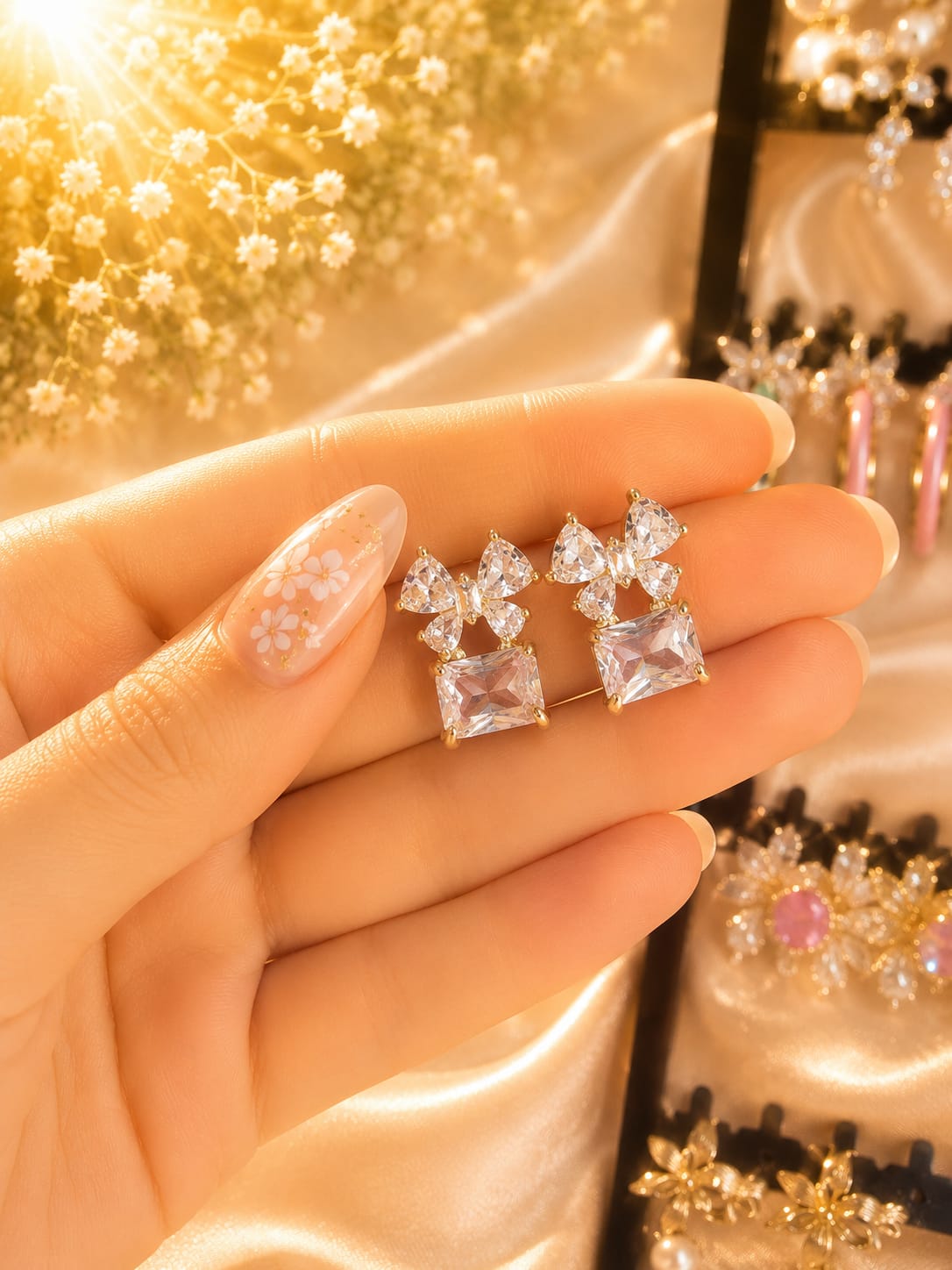 Crystal Halo Stud Earrings