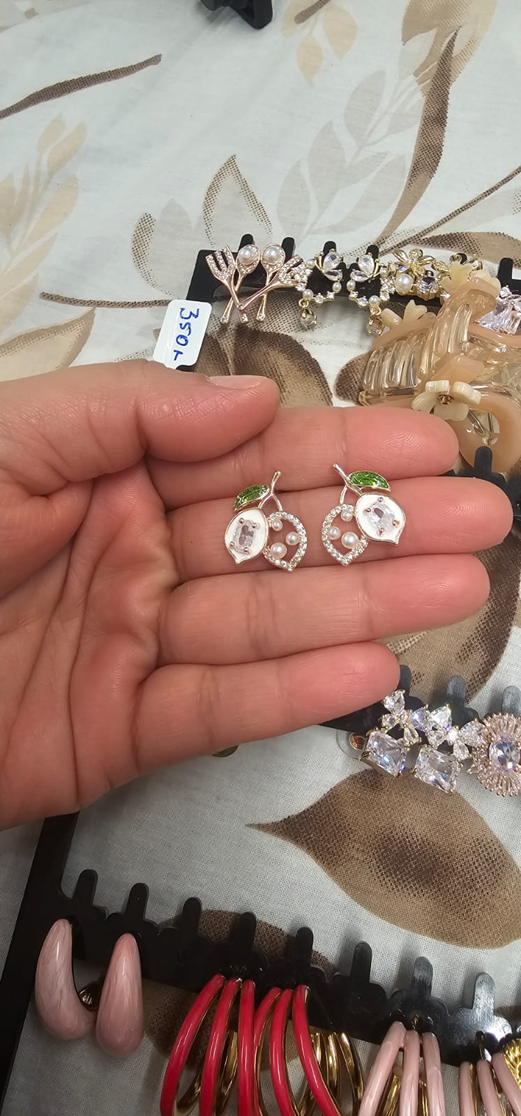 Gold Pearl Dangle Earrings