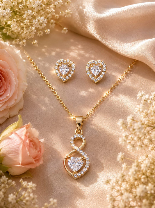 Gold Star Burst Pendant Set