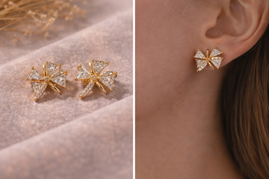 Gold Butterfly Wing Earrings