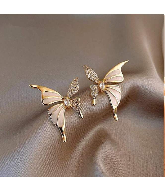 Floral Crystal Drop Earrings