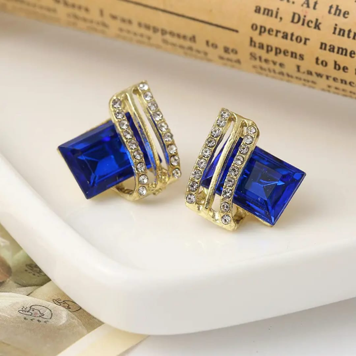 Floral Crystal Drop Earrings