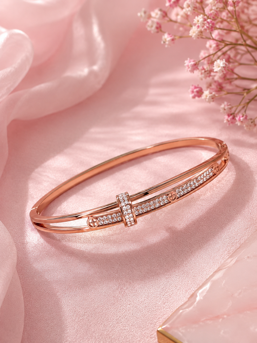 Double Row Crystal Tennis Bracelet