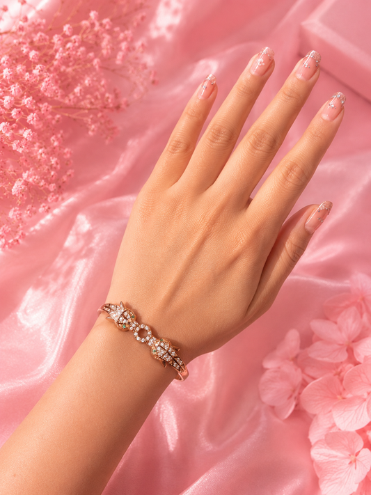 Rose Gold Pavé Nail Bangle