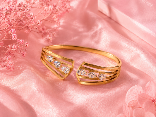Gold Crystal Cuff Bracelet