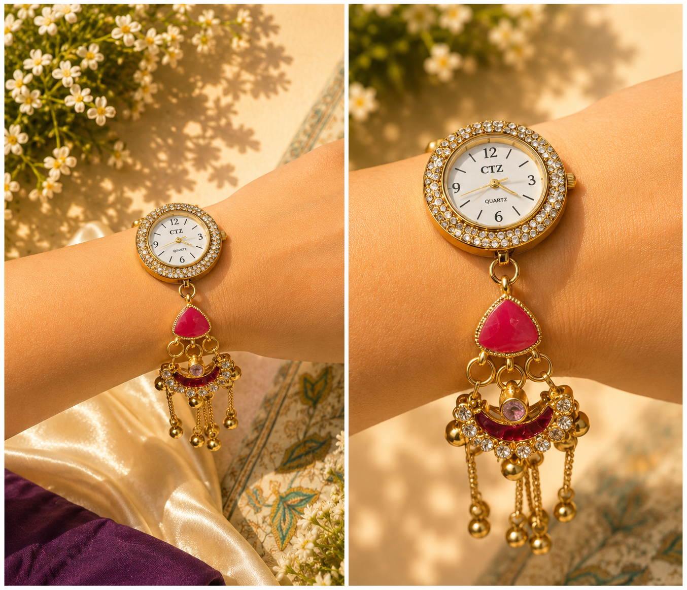 Ruby Gemstone Jewellery Watch