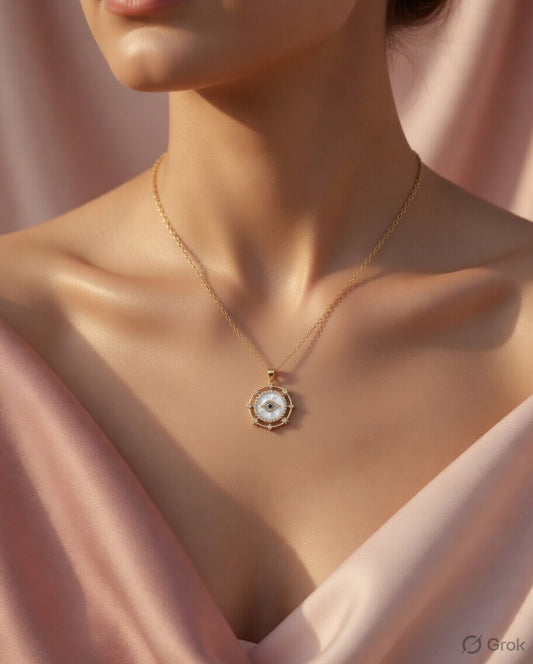 Moonstone Halo Pendant Necklace